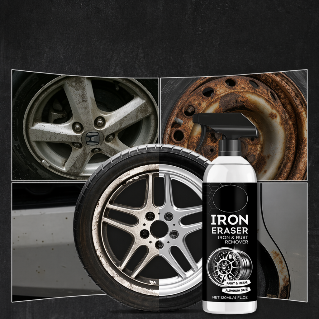 1PC 120ML Automotive Rust Remover Spray Fast-Acting Iron & Rust Cleaner for Wheels, Rims, Metal Surfaces Car Detailing, Detailing Products Chemicals Safe for Most Automotive Finishes, Cars, Motorcycles