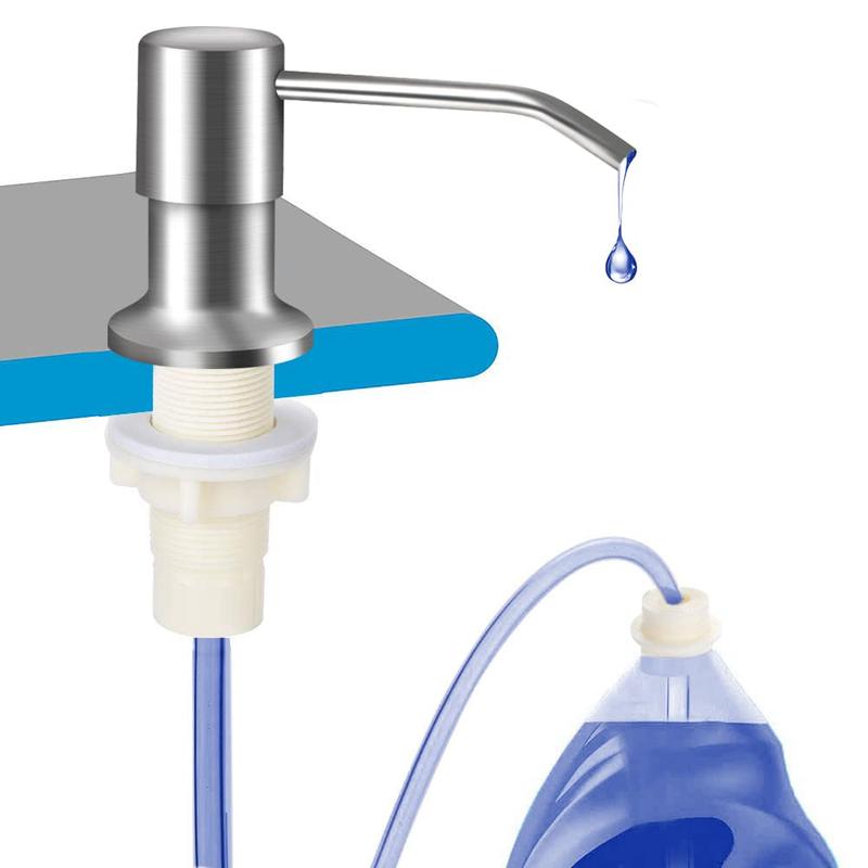 Dish liquid dispenser for kitchen sink, liquid soap pump for countertop sink with a 39-inch leak-proof extension tube kit