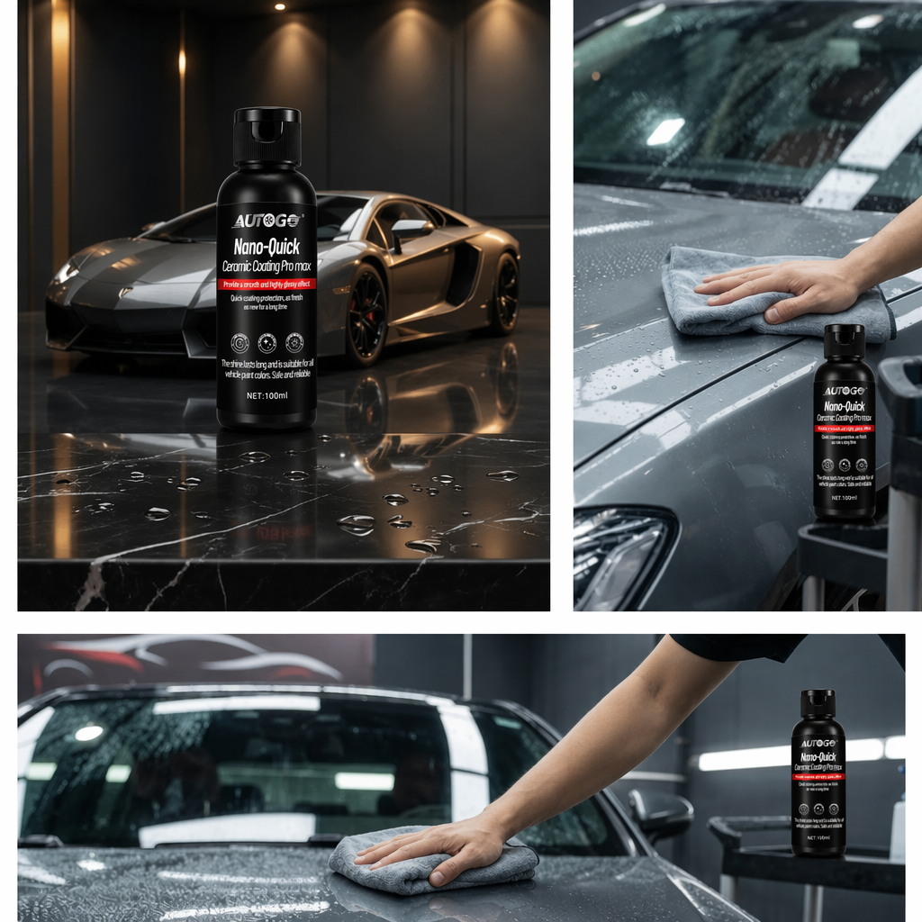 100ml Nano-Quick Ceramic Coating Pro for automobiles, featuring advanced ceramic technology for dust-proof glass effect and lasting luster.